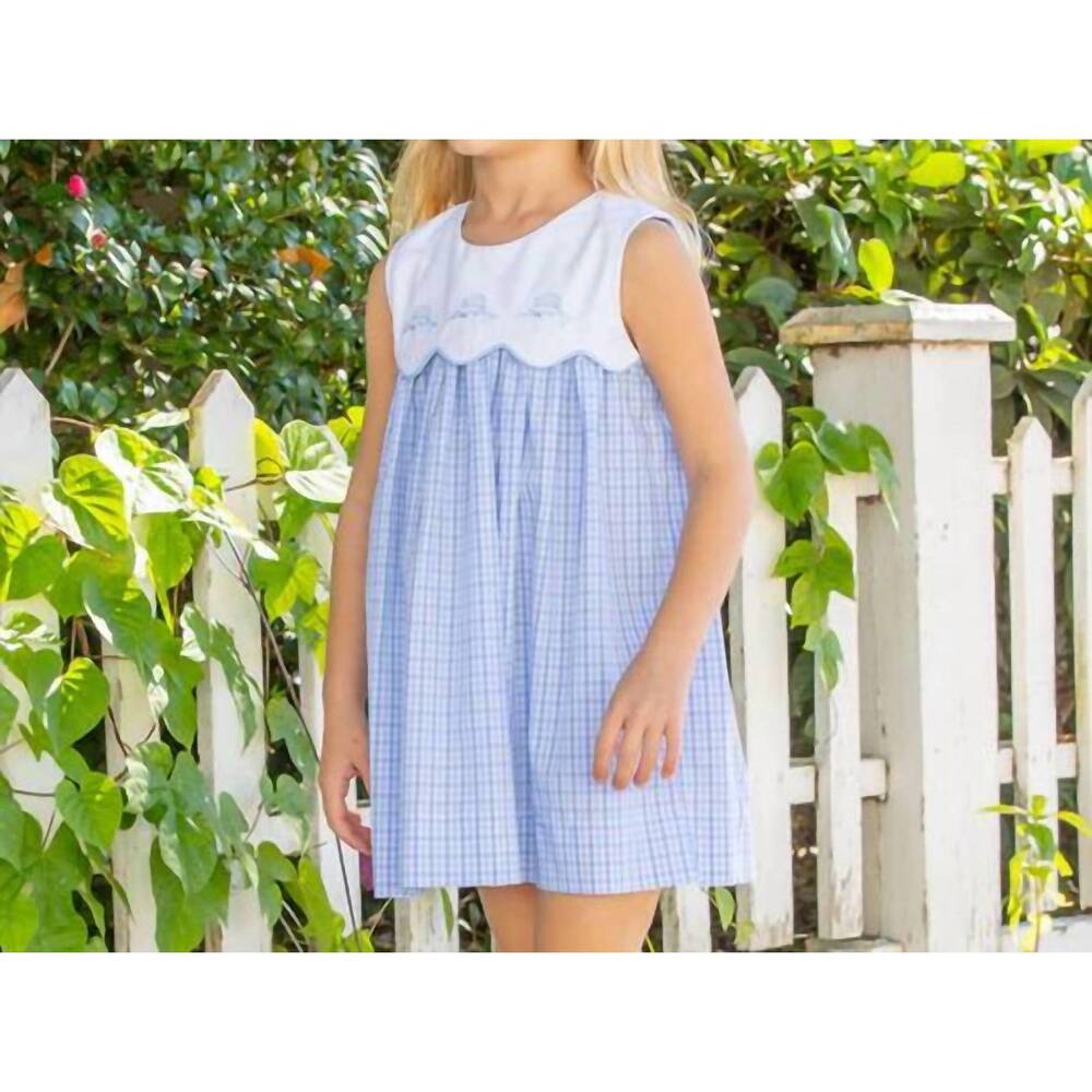 NEW SHRIMP AND GRITS KIDS girls sailfish dress in blue